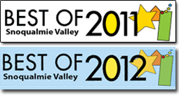 Voted Best Real Estate Agent in Snoqualmie Valley in 2011 AND 2012